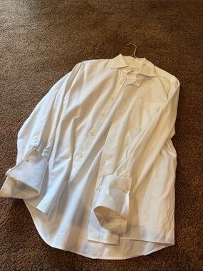 Bachrach White Men's Long-Sleeve Dress Shirt